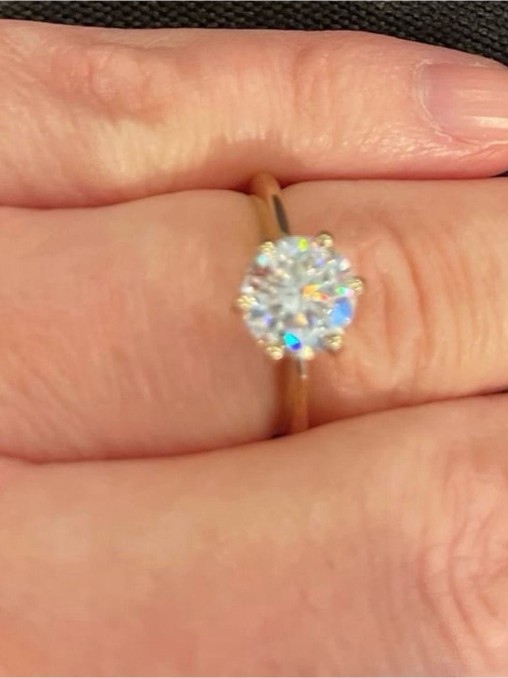 1.50ctw Moissanite 14k gold over 925 silver size 5 woman’s ring - Picture 8 of 8